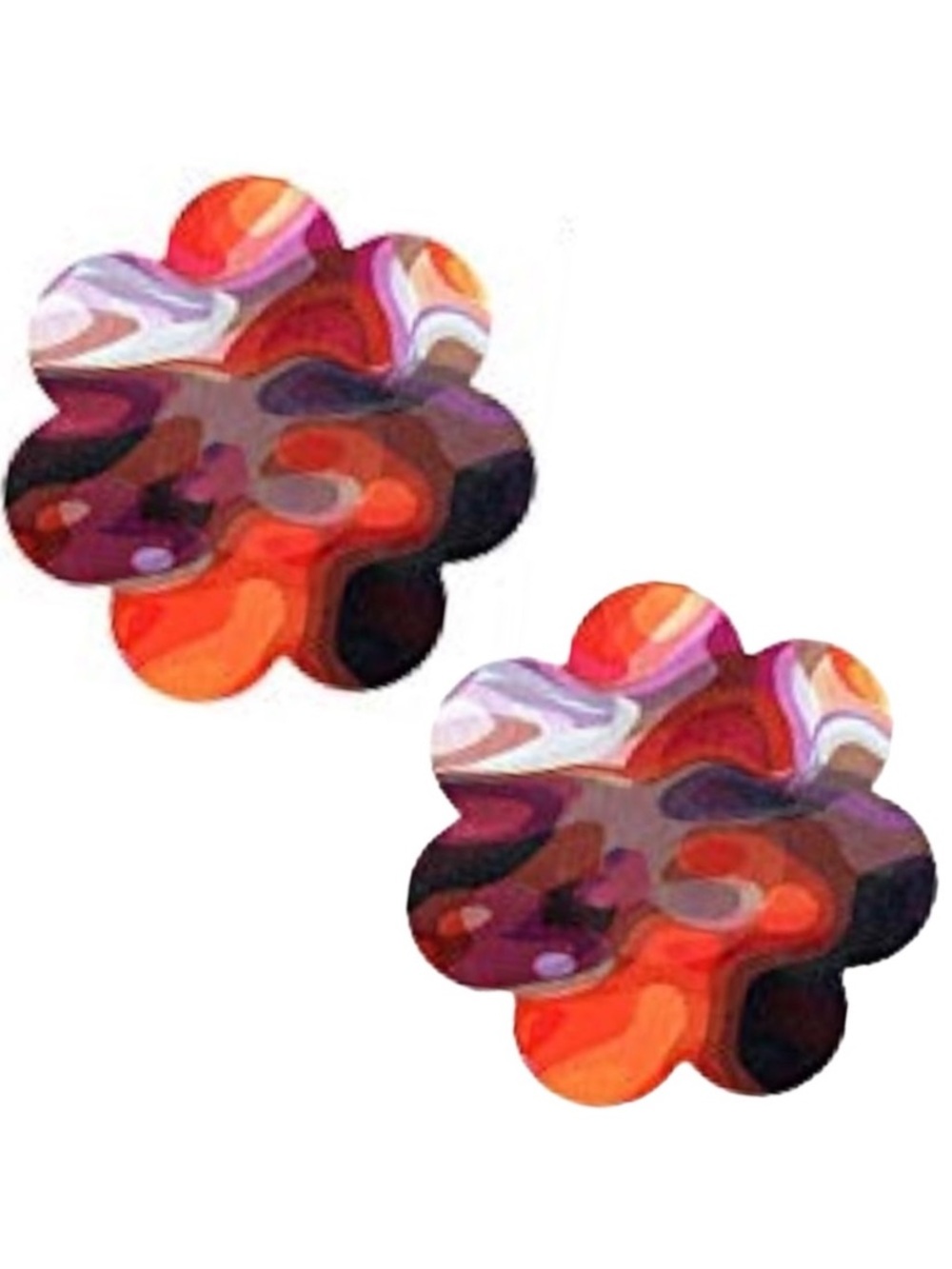 Retro Swirl Flower Nipple Covers Pasties Festival Rave Y2K